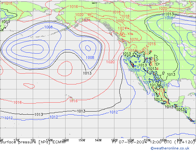 Pressione al suolo ECMWF ven 07.06.2024 12 UTC