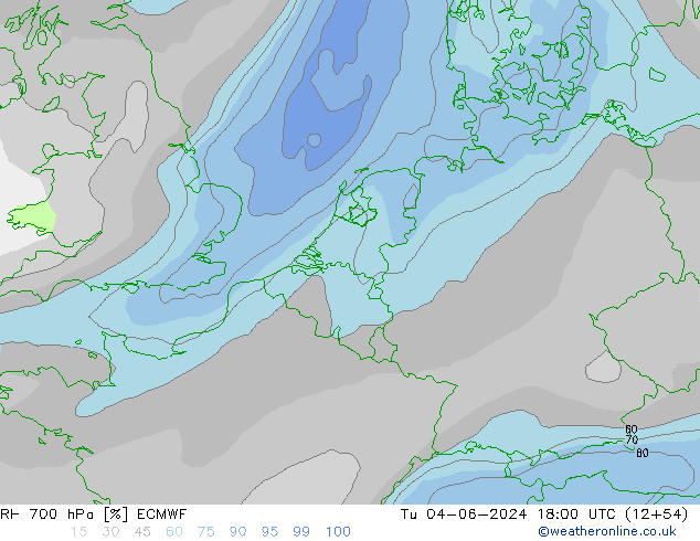 RH 700 hPa ECMWF Ter 04.06.2024 18 UTC