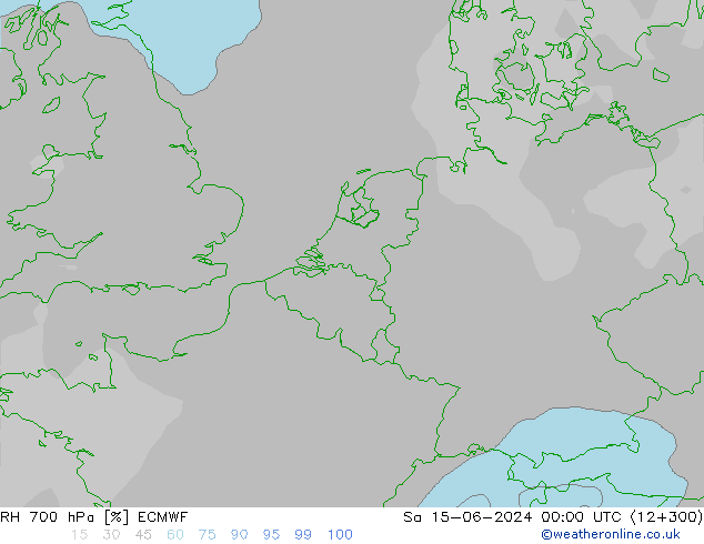 RH 700 hPa ECMWF Sa 15.06.2024 00 UTC