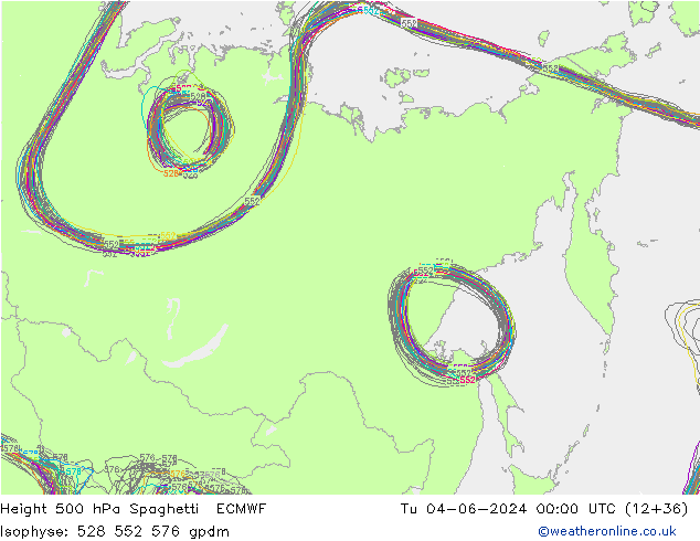 Geop. 500 hPa Spaghetti ECMWF mar 04.06.2024 00 UTC