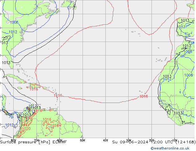 Surface pressure ECMWF Su 09.06.2024 12 UTC