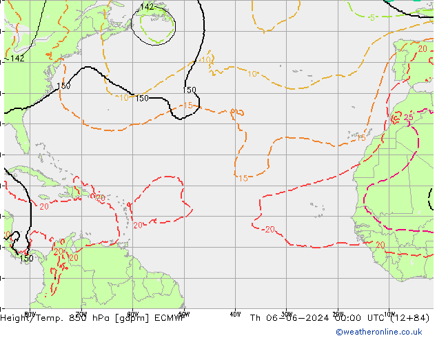 Height/Temp. 850 hPa ECMWF czw. 06.06.2024 00 UTC