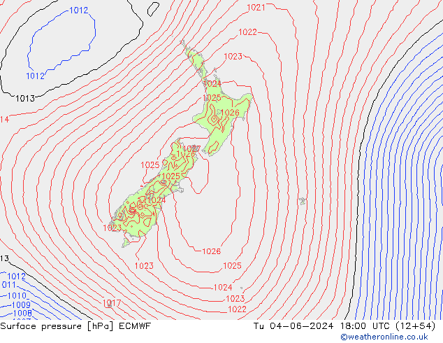 приземное давление ECMWF вт 04.06.2024 18 UTC