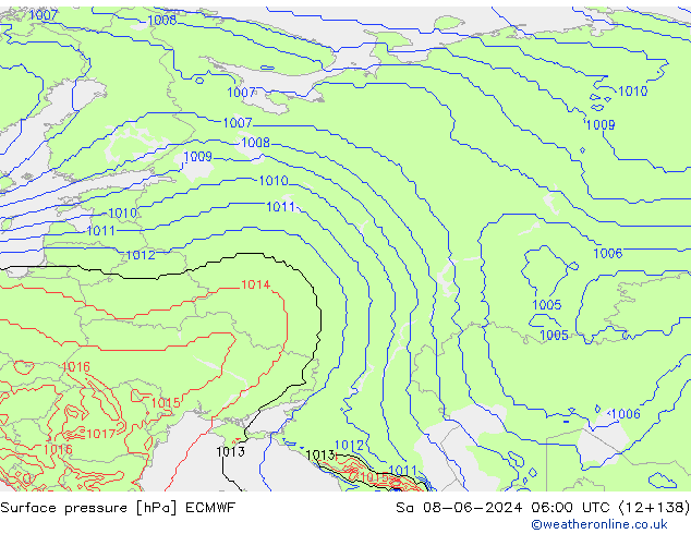 Yer basıncı ECMWF Cts 08.06.2024 06 UTC