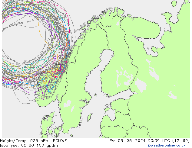 Yükseklik/Sıc. 925 hPa ECMWF Çar 05.06.2024 00 UTC