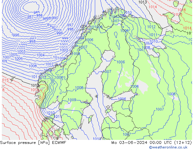 Yer basıncı ECMWF Pzt 03.06.2024 00 UTC