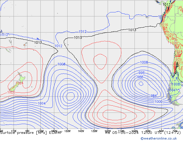 Yer basıncı ECMWF Çar 05.06.2024 12 UTC