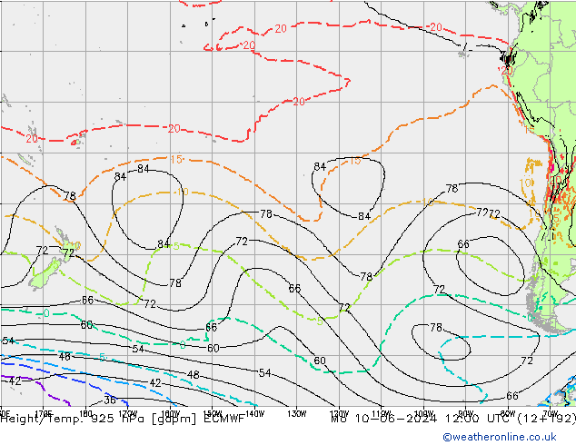 Hoogte/Temp. 925 hPa ECMWF ma 10.06.2024 12 UTC