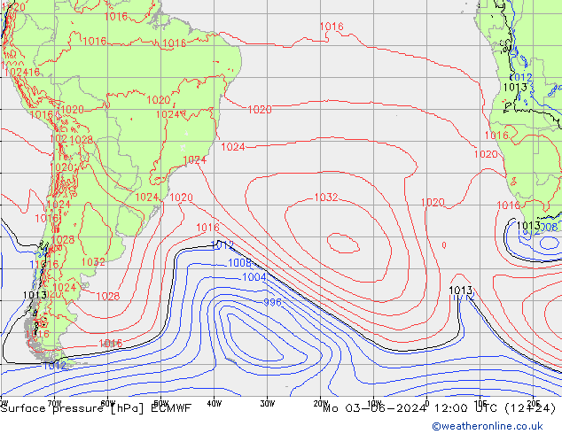 Luchtdruk (Grond) ECMWF ma 03.06.2024 12 UTC