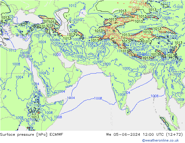 Pressione al suolo ECMWF mer 05.06.2024 12 UTC