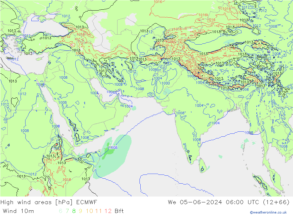 High wind areas ECMWF We 05.06.2024 06 UTC