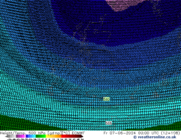 Height/Temp. 500 hPa ECMWF  07.06.2024 00 UTC