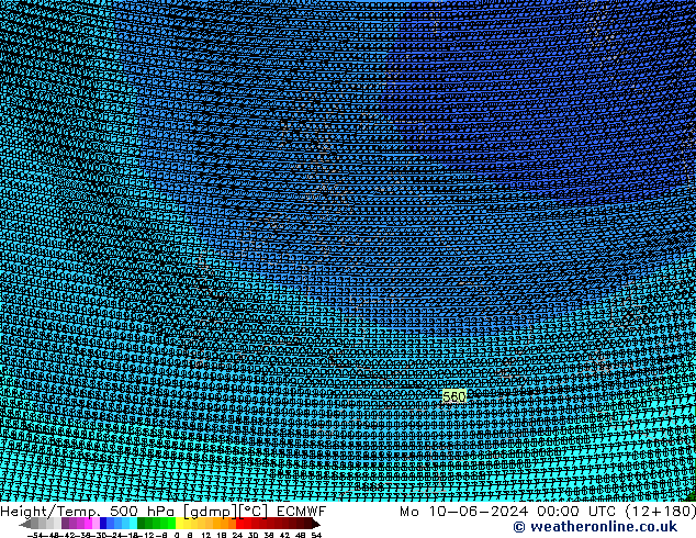 Height/Temp. 500 hPa ECMWF Seg 10.06.2024 00 UTC