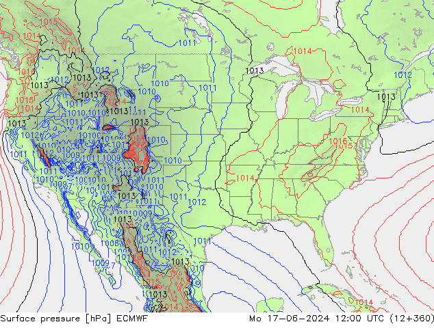 приземное давление ECMWF пн 17.06.2024 12 UTC