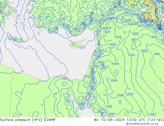 Yer basıncı ECMWF Pzt 10.06.2024 12 UTC