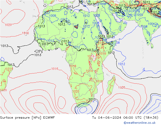 Pressione al suolo ECMWF mar 04.06.2024 06 UTC