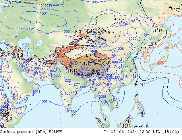 Yer basıncı ECMWF Per 06.06.2024 12 UTC