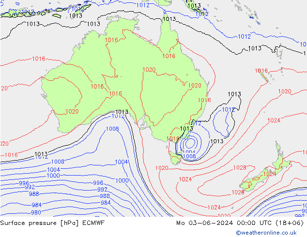 Surface pressure ECMWF Mo 03.06.2024 00 UTC