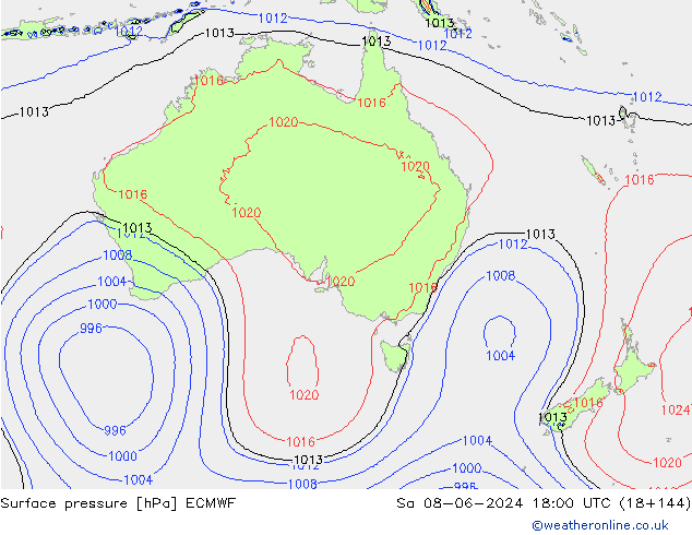 Yer basıncı ECMWF Cts 08.06.2024 18 UTC