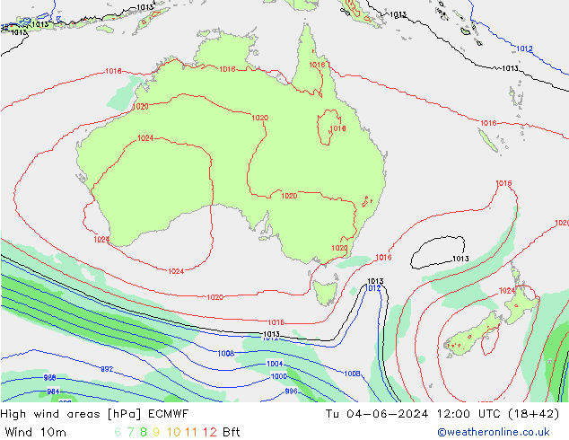 High wind areas ECMWF Tu 04.06.2024 12 UTC