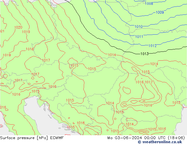 Yer basıncı ECMWF Pzt 03.06.2024 00 UTC