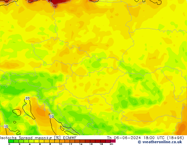 Isotachs Spread ECMWF Th 06.06.2024 18 UTC