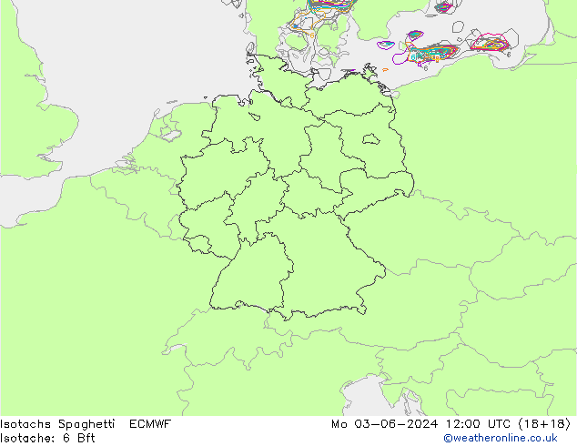 Isotachen Spaghetti ECMWF ma 03.06.2024 12 UTC