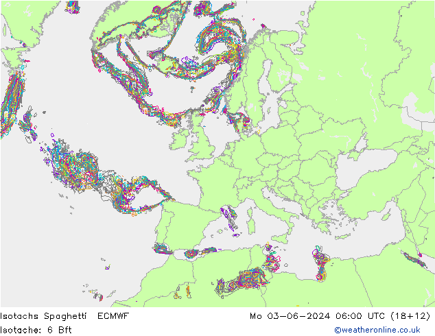 Isotachen Spaghetti ECMWF Mo 03.06.2024 06 UTC