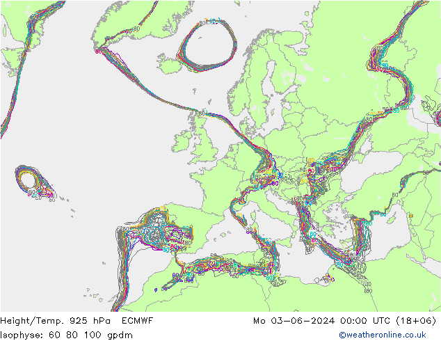 Hoogte/Temp. 925 hPa ECMWF ma 03.06.2024 00 UTC