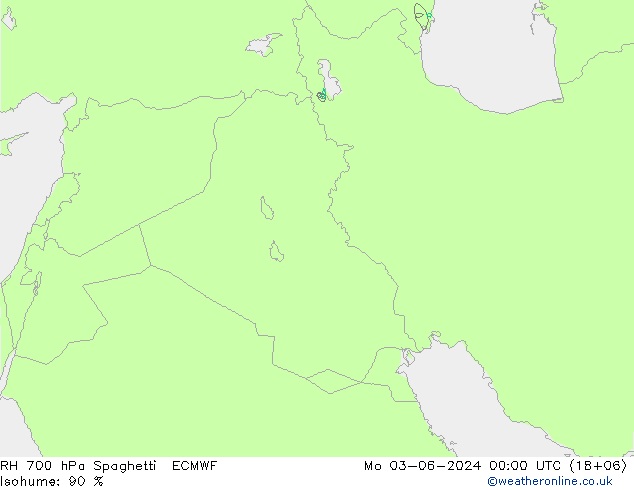 RH 700 hPa Spaghetti ECMWF Mo 03.06.2024 00 UTC