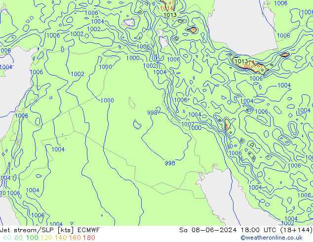 Jet Akımları/SLP ECMWF Cts 08.06.2024 18 UTC