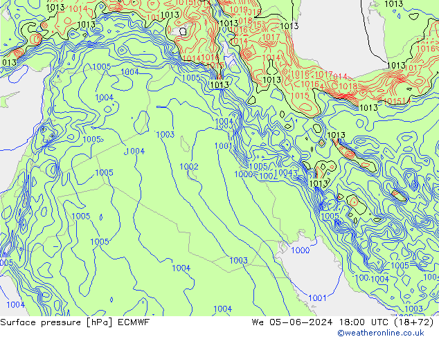 pression de l'air ECMWF mer 05.06.2024 18 UTC