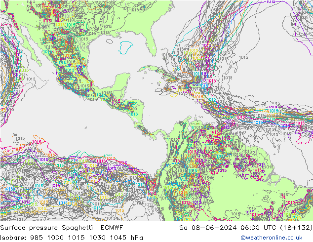 ciśnienie Spaghetti ECMWF so. 08.06.2024 06 UTC