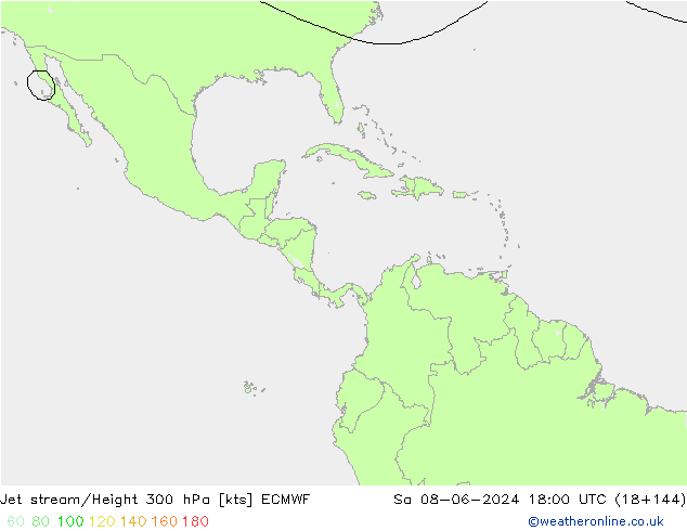 Straalstroom ECMWF za 08.06.2024 18 UTC