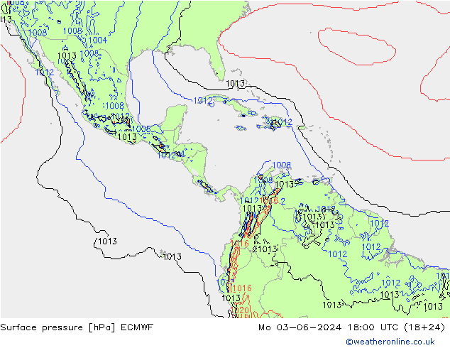 Yer basıncı ECMWF Pzt 03.06.2024 18 UTC