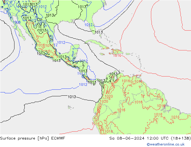 приземное давление ECMWF сб 08.06.2024 12 UTC