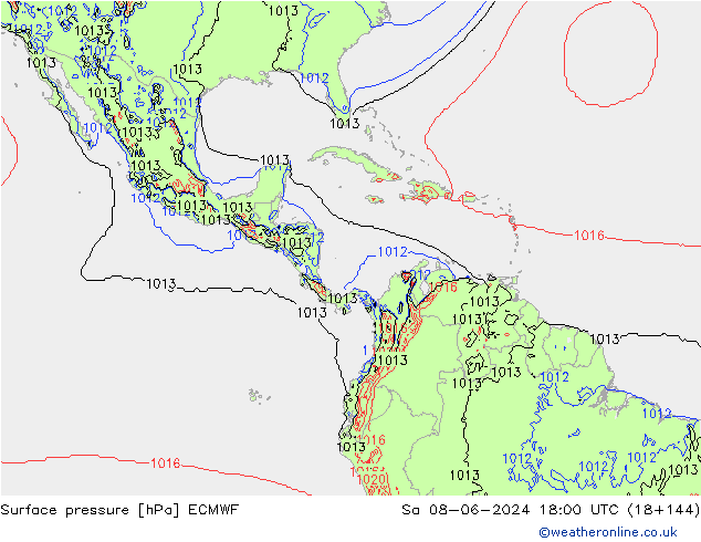 Luchtdruk (Grond) ECMWF za 08.06.2024 18 UTC