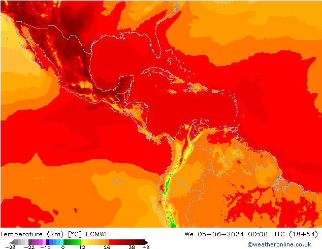 Temperature (2m) ECMWF We 05.06.2024 00 UTC