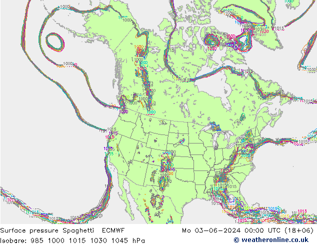 Surface pressure Spaghetti ECMWF Mo 03.06.2024 00 UTC