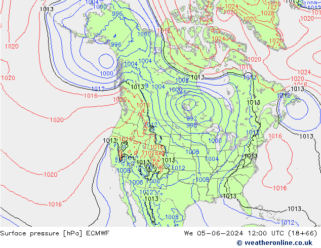 pression de l'air ECMWF mer 05.06.2024 12 UTC