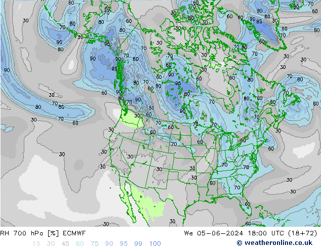 RH 700 hPa ECMWF We 05.06.2024 18 UTC