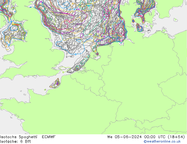 Isotaca Spaghetti ECMWF mié 05.06.2024 00 UTC