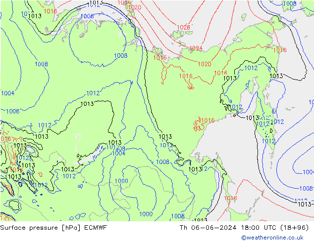 Yer basıncı ECMWF Per 06.06.2024 18 UTC
