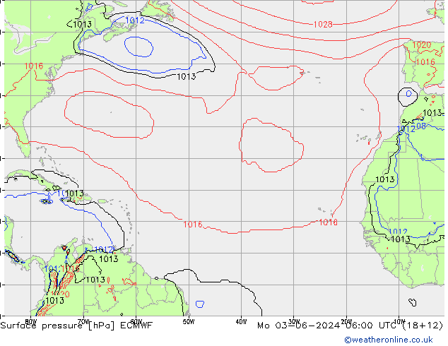 Luchtdruk (Grond) ECMWF ma 03.06.2024 06 UTC