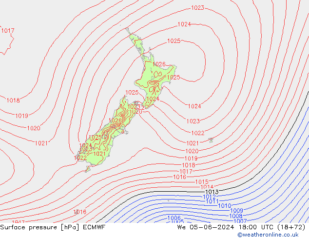 Yer basıncı ECMWF Çar 05.06.2024 18 UTC