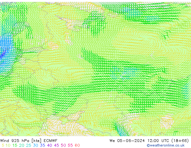 wiatr 925 hPa ECMWF śro. 05.06.2024 12 UTC