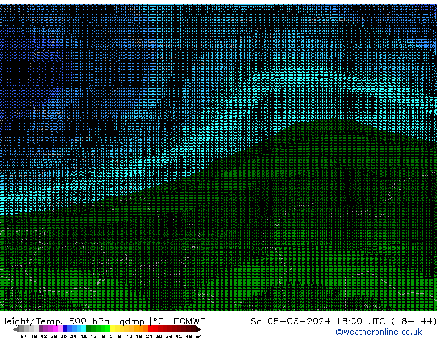 Height/Temp. 500 hPa ECMWF Sa 08.06.2024 18 UTC