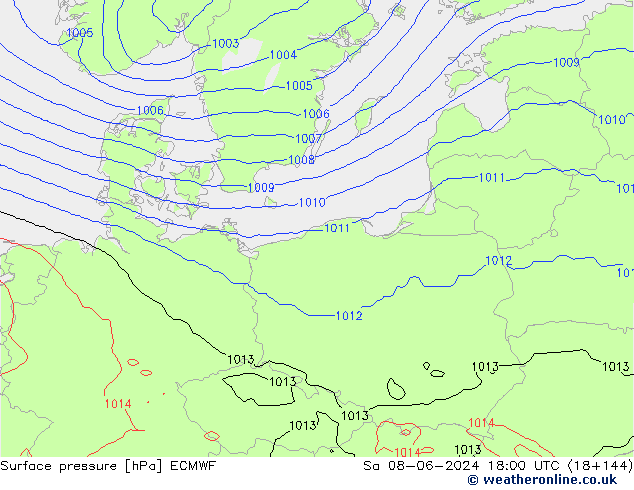 pression de l'air ECMWF sam 08.06.2024 18 UTC