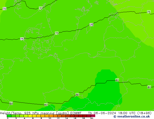 Hoogte/Temp. 925 hPa ECMWF do 06.06.2024 18 UTC