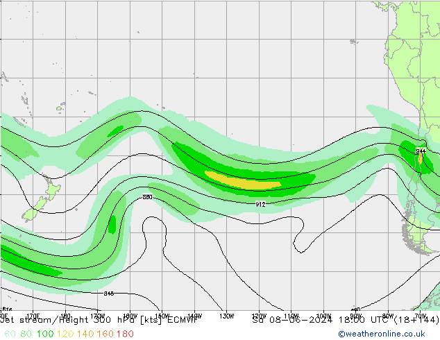 Straalstroom ECMWF za 08.06.2024 18 UTC